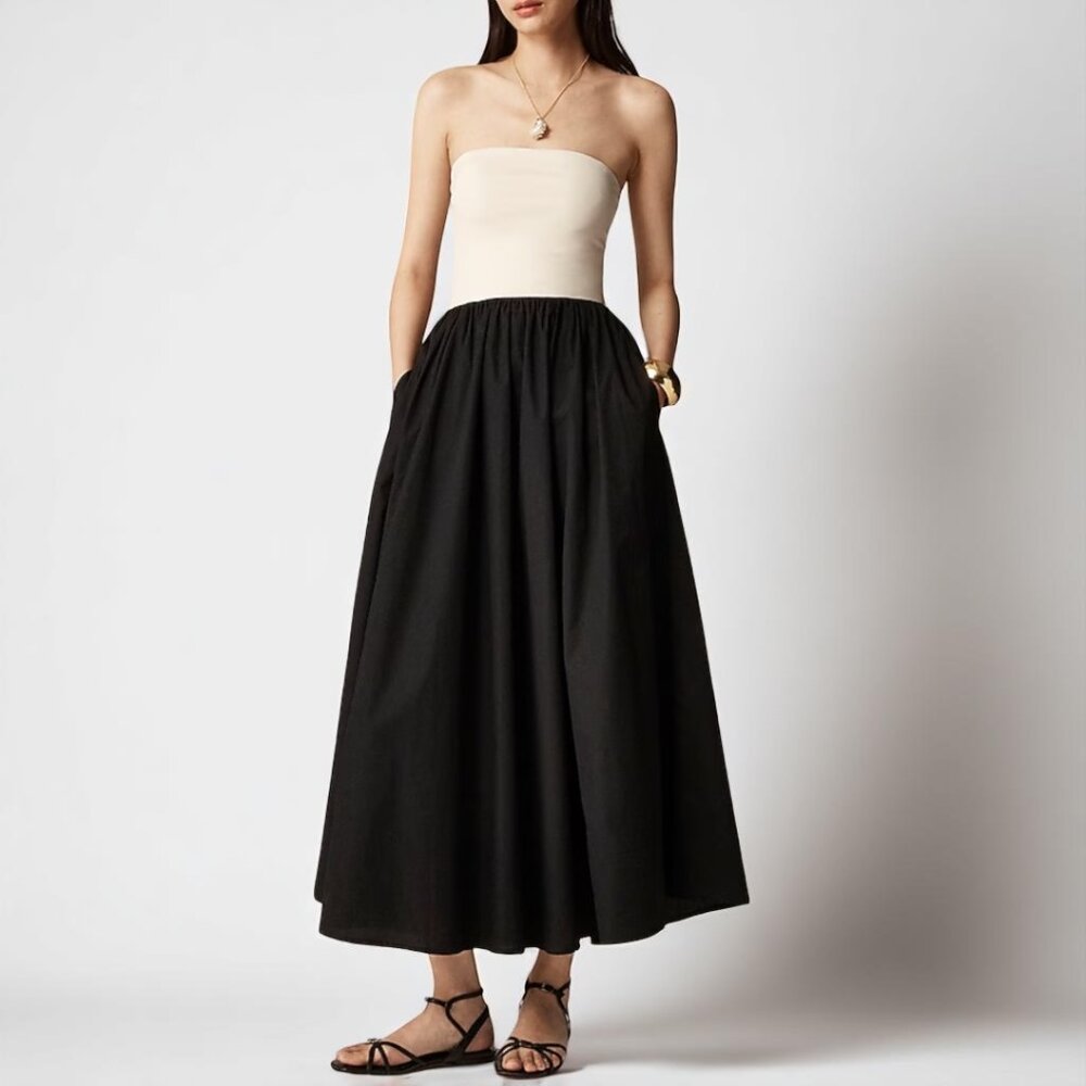J. Crew Strapless colorblock mixy dress Size large